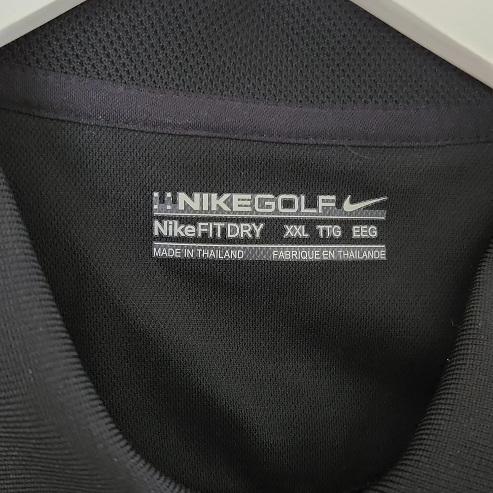 NIKE GOLF Golf Shirt Black White Swoosh Big & Tall XXL - Picture 4 of 12